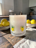 Fresh Lemon with a lemon impressed in Bubble Glass