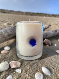 Ocean Breeze with a shell impressed in Bubble Glass